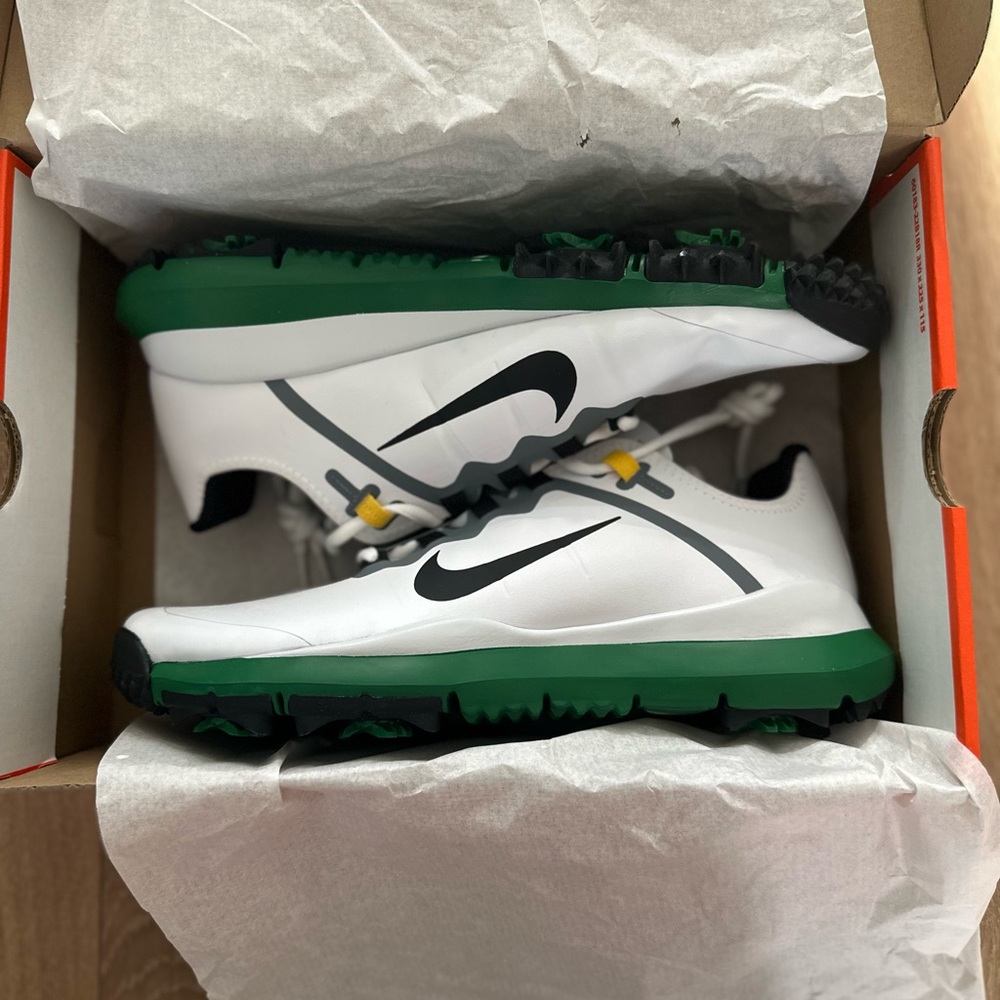 Nike TW '13 Golf Shoes - White/Black-Pine Green
